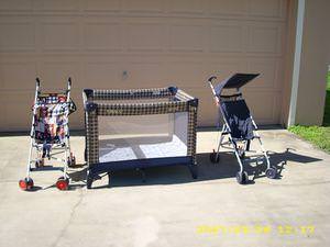 Crib and strollers